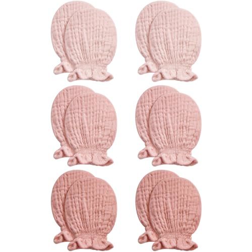 Pro Goleem Muslin Baby Mittens for Newborn, 100% Cotton No Scratch Soft Breathable Gloves for Boys and Girls 0-6 months