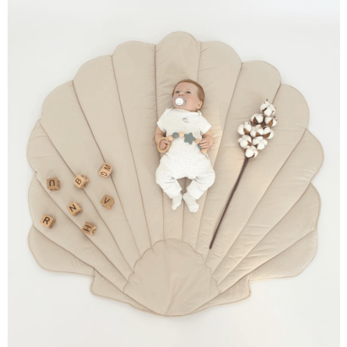 Seashell Baby Play Mat, Flower Shaped Cotton Nursery Rug, Newborn Photoshoot Mat, Baby Shower Gift, Kids Room Decor
