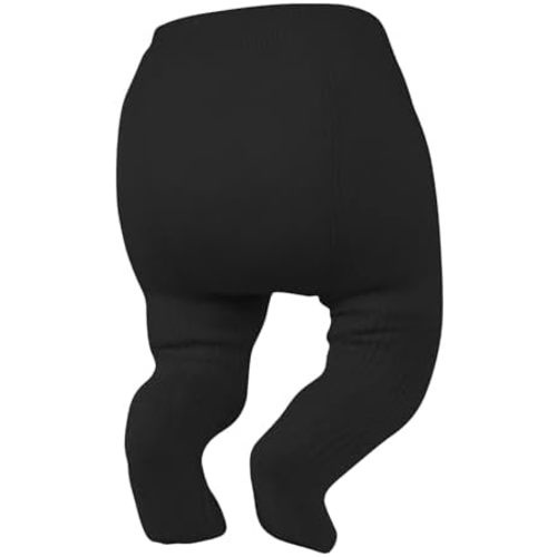 Zando Opaque Cotton Tights for Baby Girls, Infants & Toddlers, Cozy Winter Leggings with Cable Knit Design, Size 0-3M to 6-7T