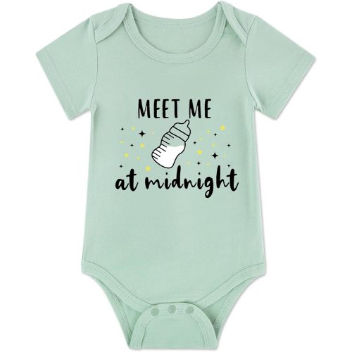 Funnycokid Baby Boys Girls Bodysuit Funny Newborn Romper Short Sleeve Infant Neutral Outfits Jumpsuit 0-12 Months