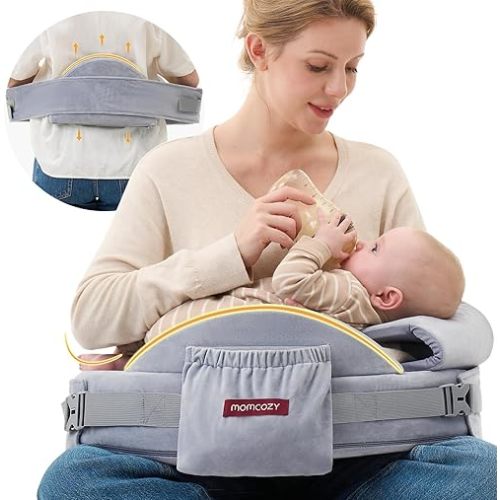 Momcozy CozyPro Nursing Pillow for Breastfeeding - All Around Ergonomic Comfort & Support - Pioneering Safety Fence - Plus Size Wider Feeding Pillow with Lumbar Support for Easier & Healthier Nursing
