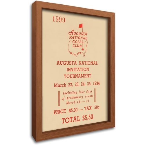 Framed Vintage Golf Wall Decor, Masters Golf Augusta National 1934 Tournament Wall Art Canvas Poster for Living Room Bedroom Office Decorations (8" x 10")