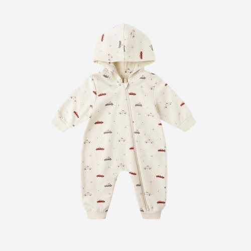 Hooded Jumpsuit - Cars in 12-18 Months