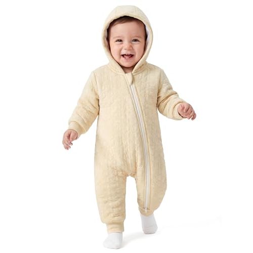 Unnivoll Baby Winter Clothes Cotton Baby Snowsuit for Boys Girls Long Sleeve Onesie Hooded Romper Newborn Jumpsuit Outfits