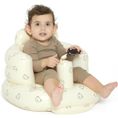 Mink Inflatable Baby Seat for Babies 3+ Months,Infant Floor Seats for Sitting Up,Portable Blow Up Baby Chair with Built in Air Pump, Ideal for Sitting Up and Learning to Play