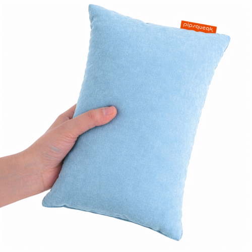 Pipsqueak Microfiber Pillow - Small, Mini, Tiny - 11 x 7 in - Perfect for Travel, Cars, Airplanes, Camping, Dogs, Toddlers, Kids, Lumbar, Knees and Neck - Ages 2 Yrs and Up - Light Blue