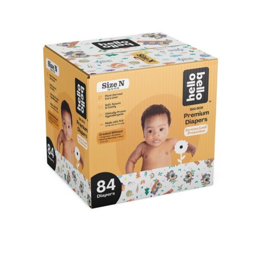 Hello Bello Premium Baby Diapers, Fun Gender Neutral Designs - Size Newborn, 84 Count