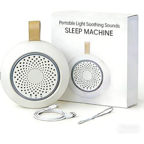 Portable White Noise Machine with Night Light, 24 Soothing Sounds for Baby & Adults, Rechargeable Sound Machine for Sleep, Noise Canceling for Office, Travel, Nursery, Gifts for Mom