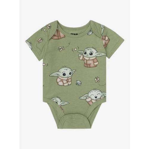 Star Wars The Mandalorian Grogu Allover Print Infant One Piece - BoxLunch Exclusive | BoxLunch 9 Month