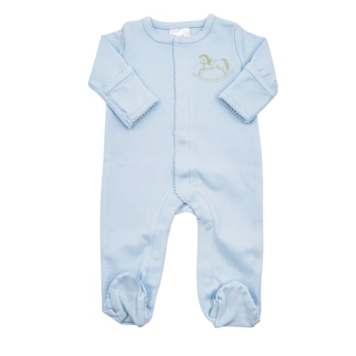 Blue Picot Trim Footie