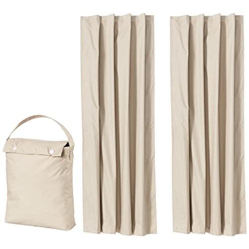 Amazon Basics Portable Blackout Curtain Shade with Suction Cups, 50"W x 78"L, 2-Pack, Beige