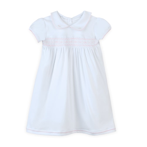 Lizzie's Classics Smocked Short Sleeve Dress - Pink