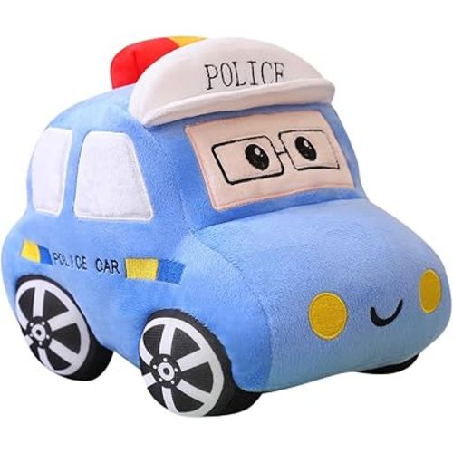 3D Cartoon Police Car Throw Pillow Hugging Plush Sheriff Vehicle Stuffed Animal Toys Pillow Sofa Decor Police Car Gift for Kids Or Lovers