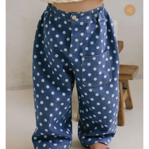 YARRA BARREL JEAN - NAVY POLKA