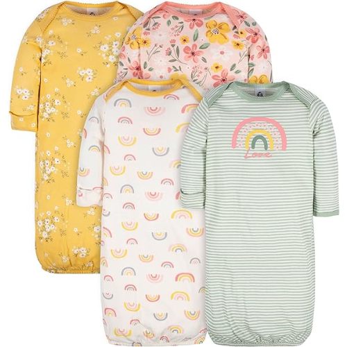 Gerber Baby Girls' 4-pack Sleeper Gown