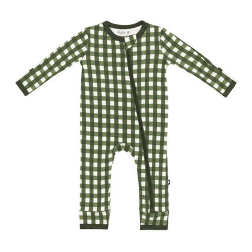Zippered Romper in Gingham Fir – paperbuzz & Lamb's Ear