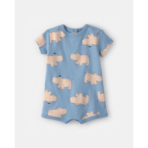 Baby Boy Hippo Short-Sleeve Romper - Blue | Carter’s Oshkosh Canada