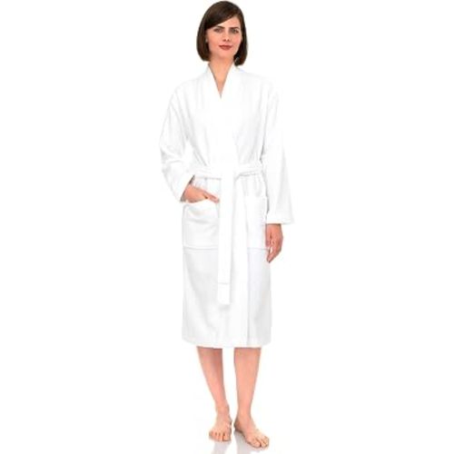 TowelSelections Womens Robe Cotton Kimono Bathrobe for Women Knee Length Terry Cloth Towel Robes for Women XS to 4X