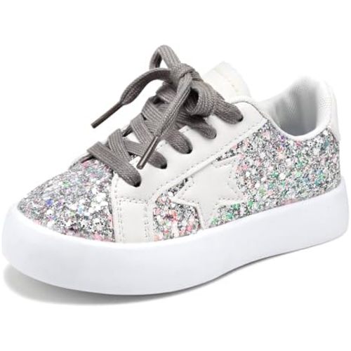 Girls Sneakers Glitter Tennis Shoes Lightweight Non-Slip Running Walking Shoes for Toddler/Little Kid/Big Kid