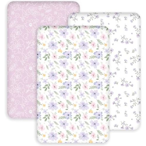 3 Pack Bedside Bassinet Sheets Girl & Boy 33" x 20" Rectangle