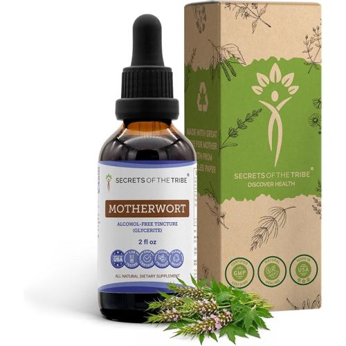 Secrets of the Tribe Motherwort Tincture Alcohol-Free Liquid Extract, Motherwort (Leonurus Cardiaca) Dried Herb (2 FL OZ)
