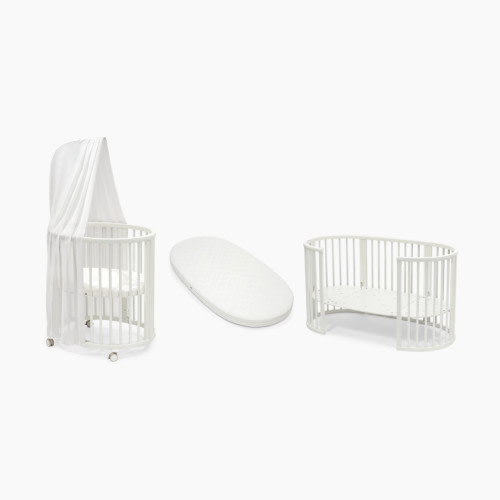 Stokke Sleepi3-in-1 Convertible Crib with Mattresses and Extension Kit - White/White