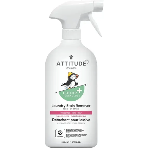 ATTITUDE Baby Laundry Stain Remover, Plant and Mineral-Based Ingredients, Vegan and Cruelty-free Household Products, Unscented, 27.1 Fl Oz