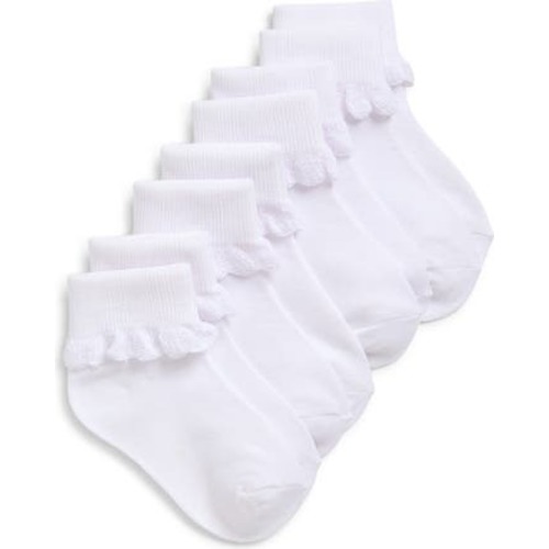 Kids' 4-Pack Scallop Cuff Ankle Socks