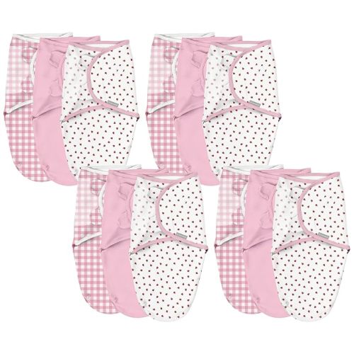 SwaddleMe by Ingenuity Original Swaddle, 100% Cotton, Improves Sleep & Calms Startle Reflex, 0-3 Months, 1.0 TOG, 3-Pack, Baby Swaddle Blanket - Lady Bug Picnic