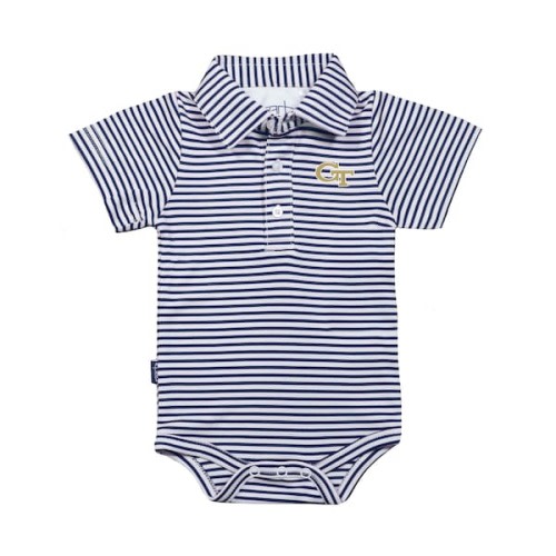 Georgia Tech Yellow Jackets Garb Infant Carson Polo Bodysuit - Navy/White