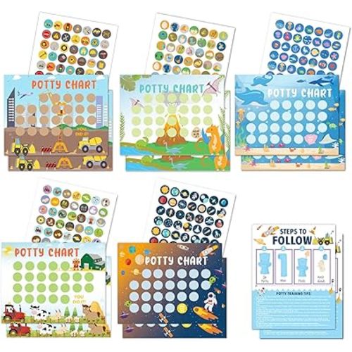 Potty Training Chart for Toddler Boys 17 PCS Potty Training Sticker Chart 5 Fun Styles Potty Reward Chart Toddler with Stickers Potty Chart Potty Sticker Chart