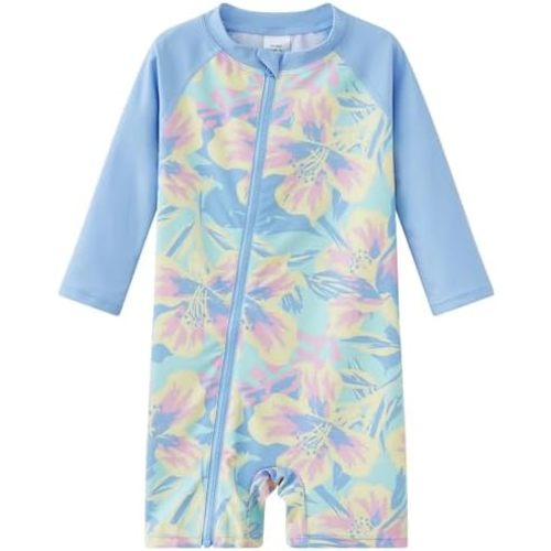 UMELOK Baby Girls' One Piece Swimsuit Full Zip UPF 50+ Sun Protection Swimwear Rash Guard Swim Suit