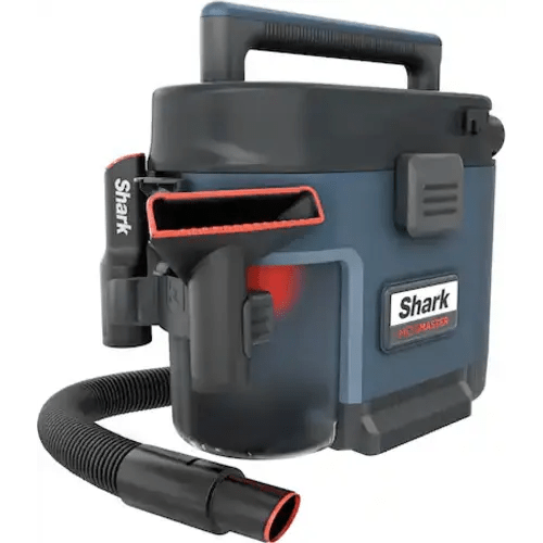 Shark - MessMaster Portable Wet/Dry Vacuum, 1 Gallon Capacity, Corded, Handheld, Perfect for Pets & Cars with Bonus Carpet Tool - Blue