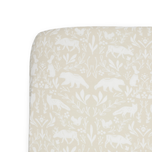Stretch Knit Crib Sheet - Folk Fauna