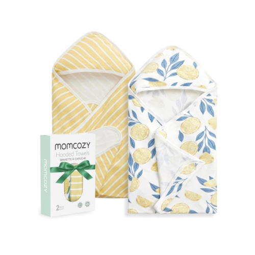 Momcozy Baby Towel with Hooded - Ultra Soft & Absorbent Large Bath Towel Set for Comfort & Gentle on Baby's Skin - Med Thick& Durable -Shower Gift & Bath Essential for Newborn, Infant, Toddler