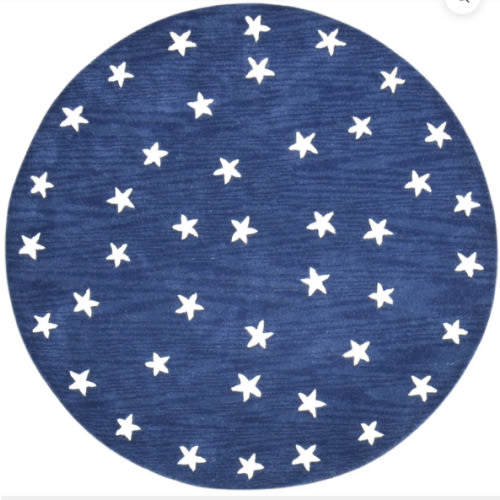Star Rug Navy Blue Kids Rug Starry Skies Rug Nursery Rug Star