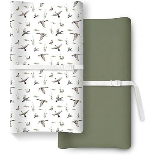 Changing Pad Covers for Boy Girl Mallard Duck Baby Nursery Stuff Soft Baby Hunting Themed Diaper Changing Pad Sheets Change Cover