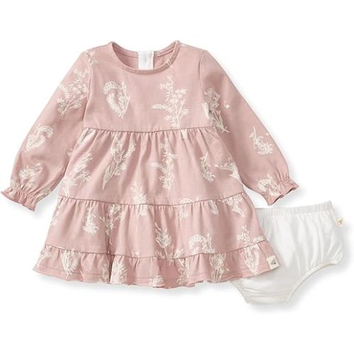 Burt's Bees Baby Baby-Girls Dress and Pantie Set, Infant & Toddler, Short & Long-Sleeve, 100% Organic Cotton