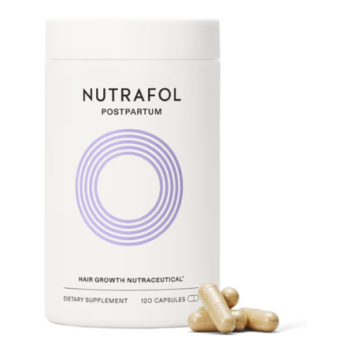 Nutrafol Postpartum Hair Growth Supplements, Clinically Tested for Visibly Thicker Hair and Less Shedding, Breastfeeding-friendly - 1 Month Supply