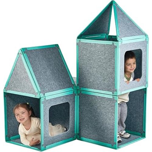 20-Piece Magnetic Fort Building Kit for Kids – Giant Modular Playhouse Panels, STEM Construction Toy for Creative Indoor Play, Ages 3+