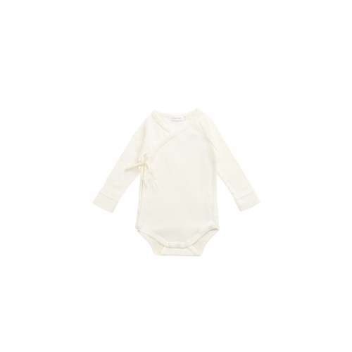 6-12 months or above Organic Cotton Modal Marina Long Sleeve Bodysuit - Parchment – Jamie Kay USA