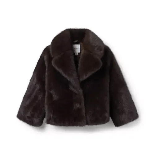 Girl Chocolate Cream The Collared Faux Fur Jacket by Janie and Jack