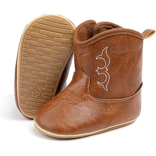 Meckior Baby Girls Cowboy Tassel Boots Side Zipper Moccasins Soft Bottom Non-Slip Toddler Shoe