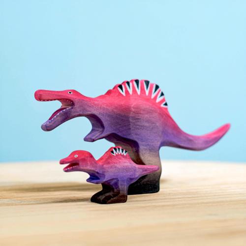 Waldorf Spinosaurus Toy Set | Montessori Wooden Dinosaur Figure | Handmade with Organic Wood