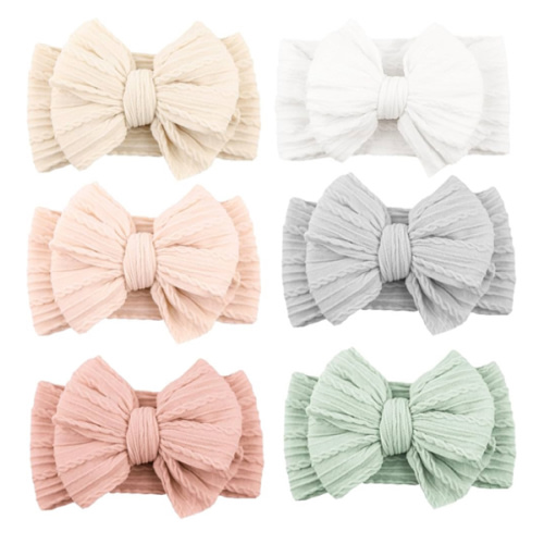 Niceye Handmade Baby Headbands Soft Stretchy Nylon Hair Bands with Bows for Newborn Infant Baby Toddler Girls