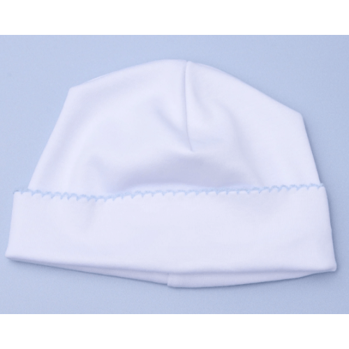 Essentials White Hat with Blue Trim