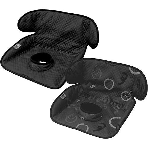 Black Piddle Pad 2-Pack – Waterproof Car Seat & Stroller Protector for Potty Training Toddlers & Babies, Machine Washable, Anti-Slip Backing, Universal Fit