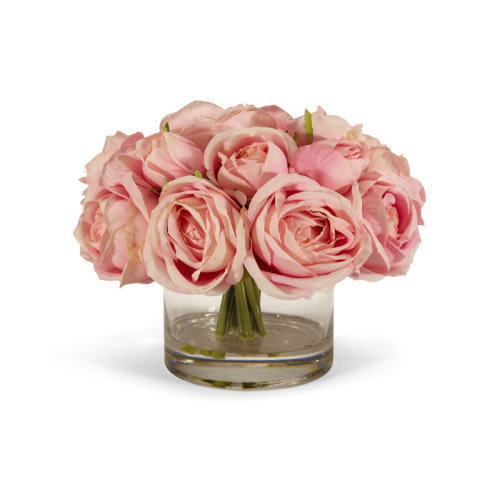 T&C Floral Company Rose Floral Arrangement in Decorative Vase & Reviews | Perigold pink