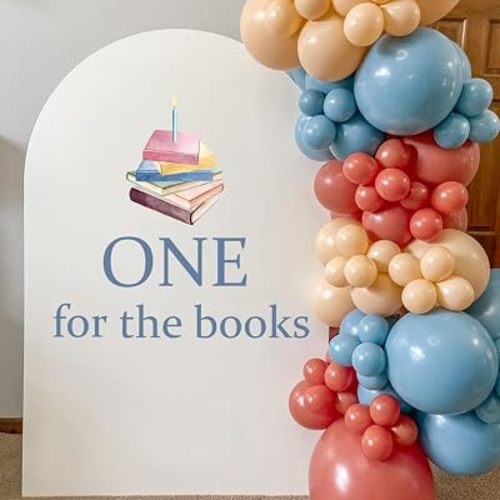 Upfirst One for Books Decal | Storybook 1st Birthday Party Decor Supplies|Book Sign Balloons Arch Party Backdrop Decal|Anniversary Party Supplies