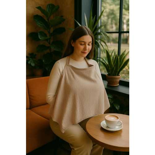 Muslin Nursing Cover: Solid Color Cotton Breastfeeding Apron